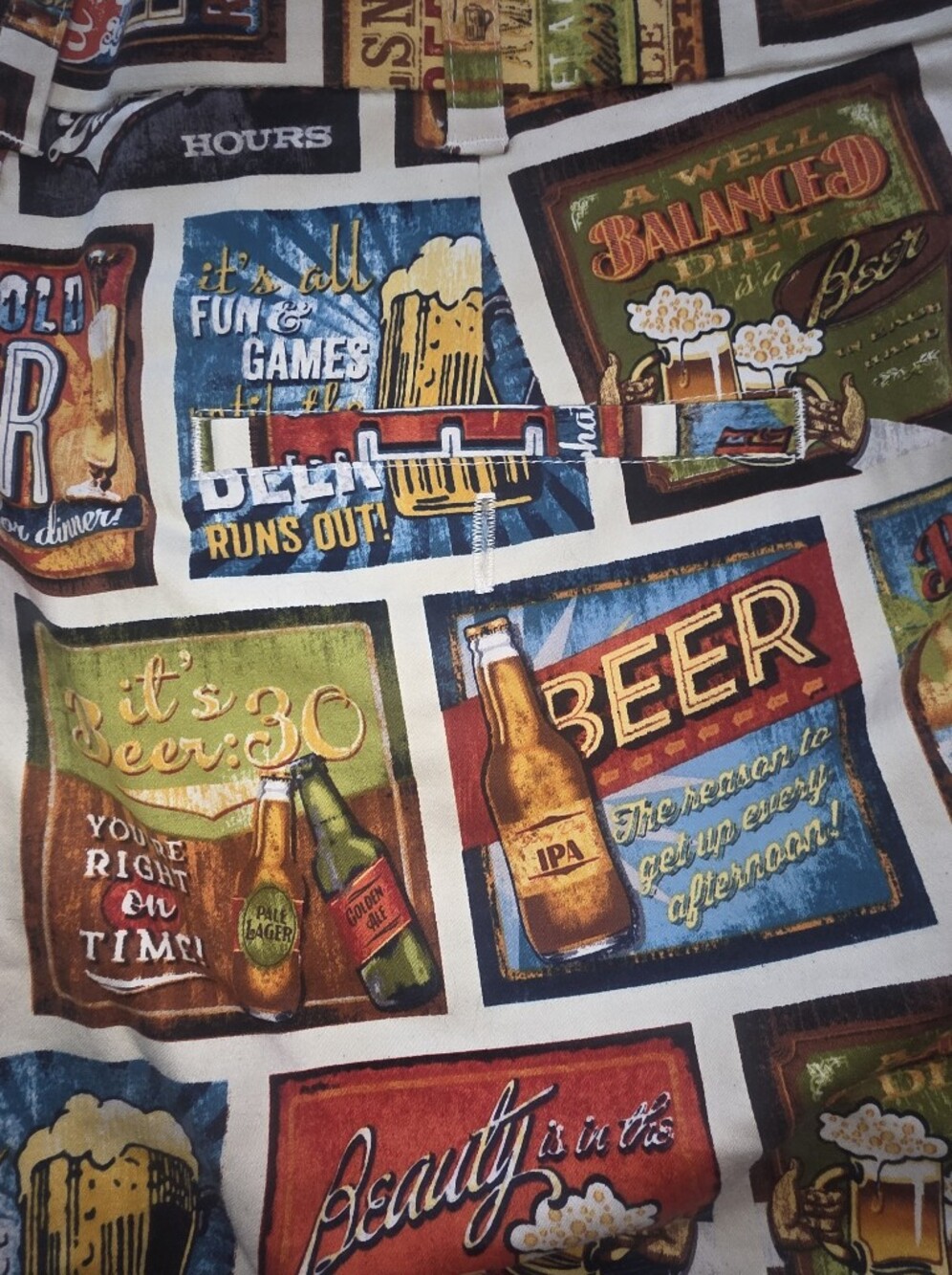 Mens Beer All Over Print Shorts SZ 36 10 Inch Inseem Double Button-up W/ Pockets - Picture 13 of 14